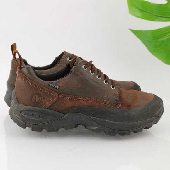 Merrell Mens Styria Boots Size 7.5 Waterproof Brown Leather Lace Up Outdoor Work - Picture 4 of 16